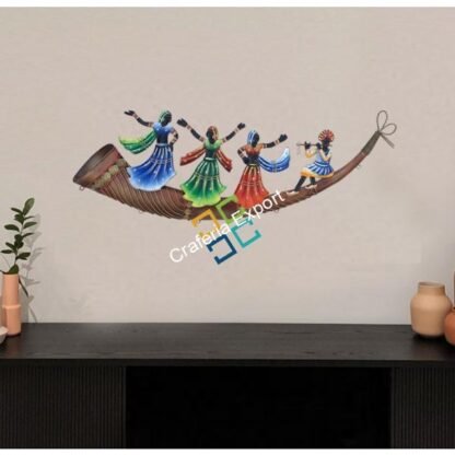 Vintage Tribal  Trumpet 4 People dancing wall hanging for decoration/Gifts Option