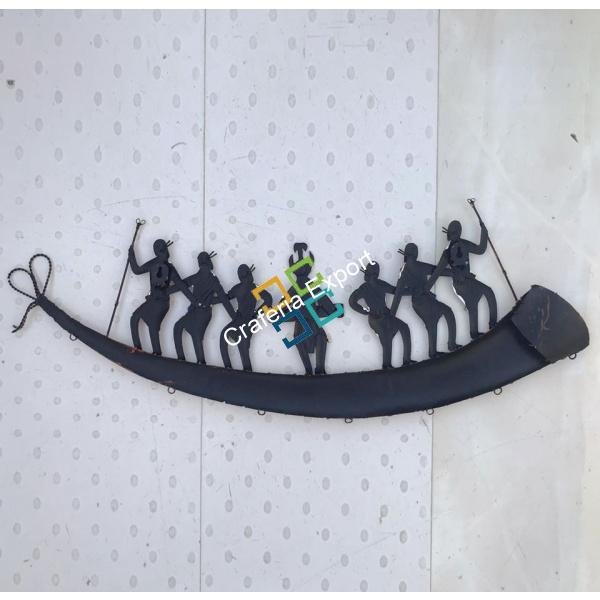 Modern Art Collectible India Adivasi Trumpet 7 People dancing wall mount decoration - Image 4
