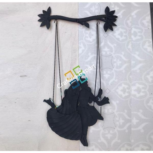 Radha Krishna Sitting on Jhula / Swing Wall Hanging for Decoration ,Diwali, Pooja , Gifts - Image 3