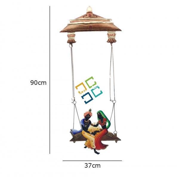Beautiful Radha Krishna Jhula wall decor showpiece for gifts/ home decor - Image 3