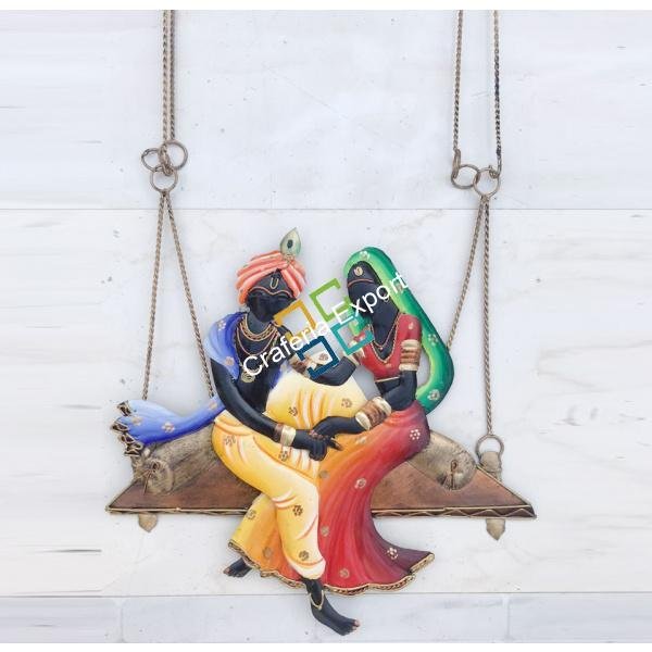 Beautiful Radha Krishna Jhula wall decor showpiece for gifts/ home decor - Image 4