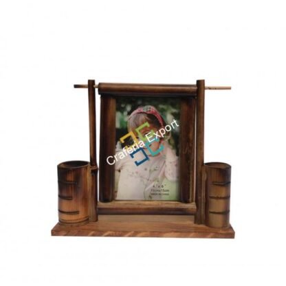Wooden Pen holder / desk orangier with attach photo frame - Image 3