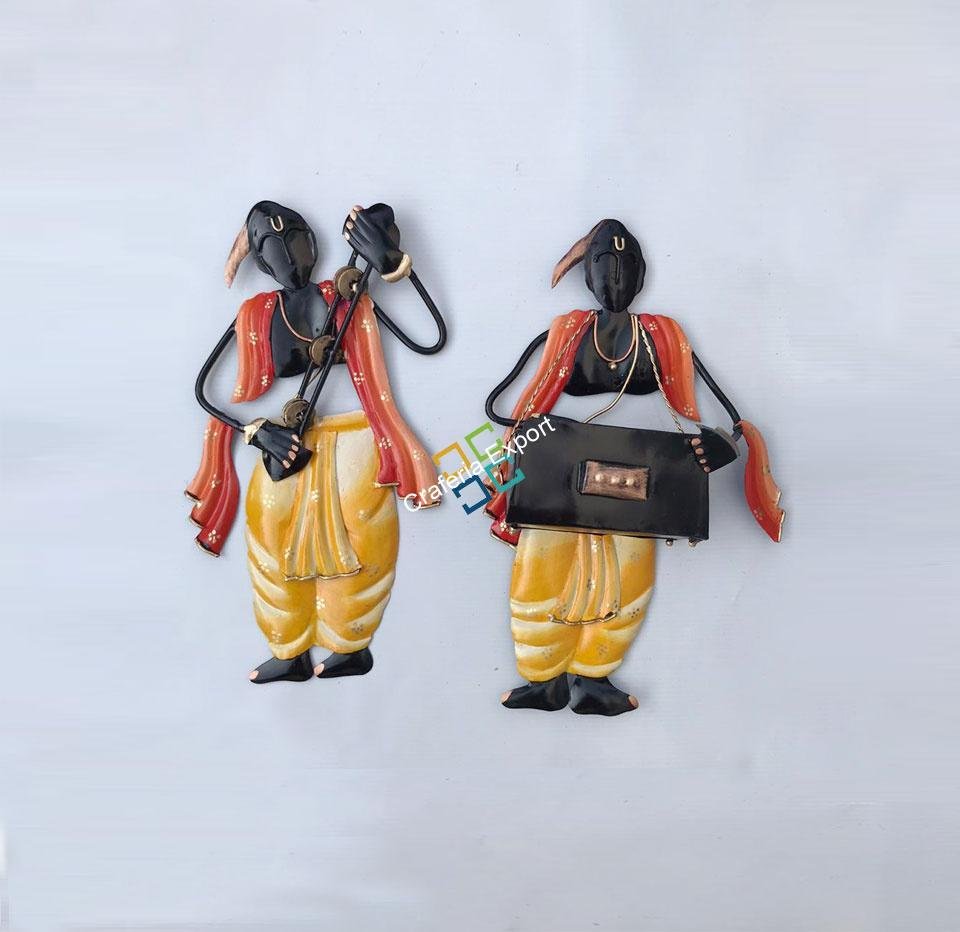 Amazing Pandit Musician wall hanging decoration showpiece ( set of 2) - Image 5