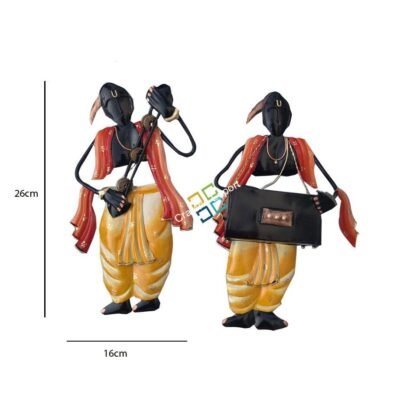 Amazing Pandit Musician wall hanging decoration showpiece ( set of 2) - Image 4