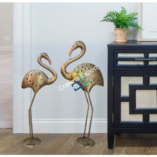 Antique Swan Couple figurine/statue with T-light candle holder inside for home decor/gift (set of 2)