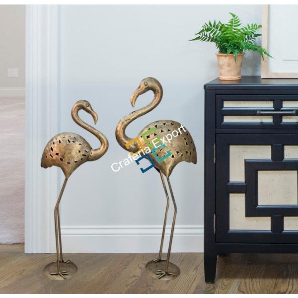 Antique Swan Couple figurine/statue with T-light candle holder inside for home decor/gift (set of 2)