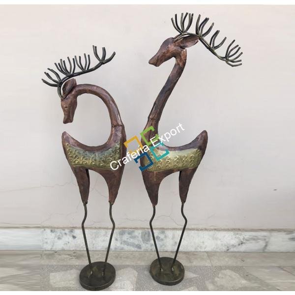 Antique Deer Couple Showpiece/Figurine for home decor/gift (set of 2) - Image 4