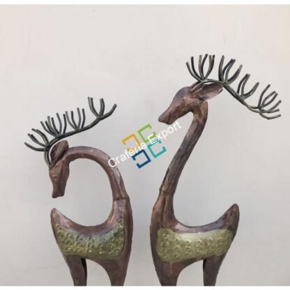 Antique Deer Couple Showpiece/Figurine for home decor/gift (set of 2) - Image 2