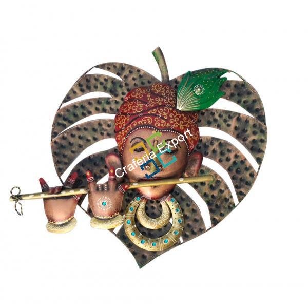 Trendy Handicraft Krishna Wall Hanging on leaf for wall decor/interior decor - Image 4