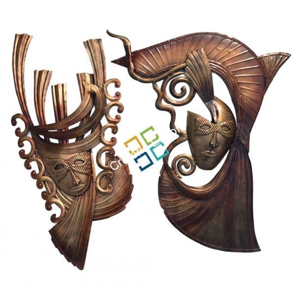 Beautiful Handcraft King Queen Mask Showpiece / Wall Hanging - Image 4