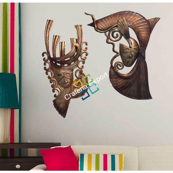 Beautiful Handcraft King Queen Mask Showpiece / Wall Hanging