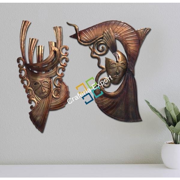 Beautiful Handcraft King Queen Mask Showpiece / Wall Hanging - Image 3