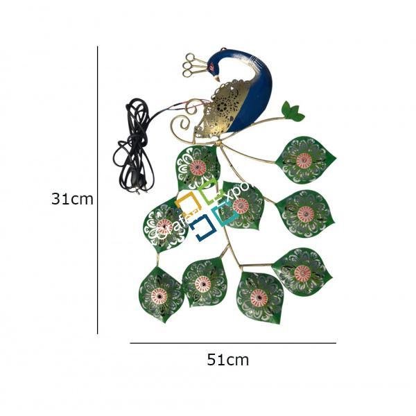 Beautiful Peacock wall hanging handicraft with LED Light for interior Decoration/ Gift Purpose - Image 4