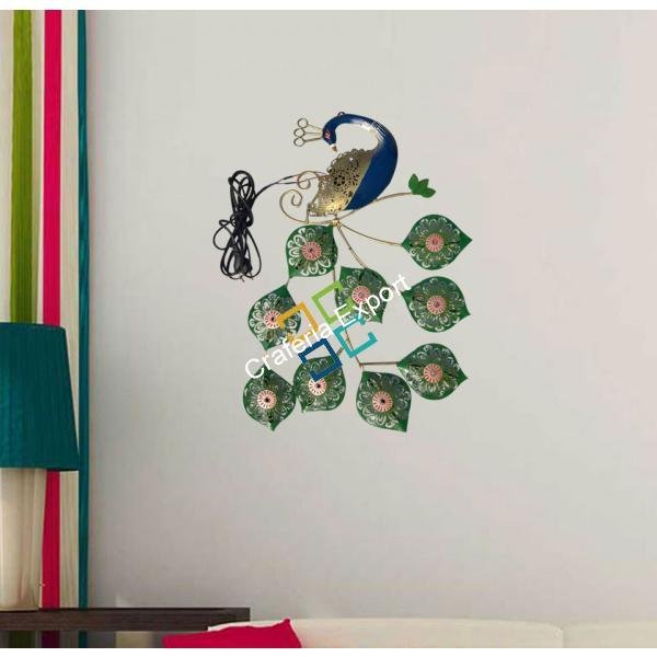 Beautiful Peacock wall hanging handicraft with LED Light for interior Decoration/ Gift Purpose