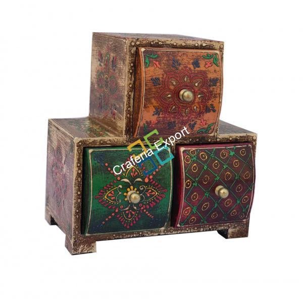 Wooden drawer/box with beautiful painted - Image 3