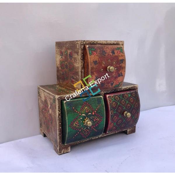 Wooden drawer/box with beautiful painted - Image 2