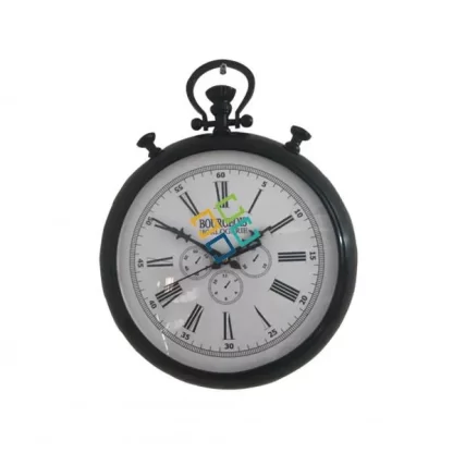 Black Antique Pocket watch style Wall clock - Image 2