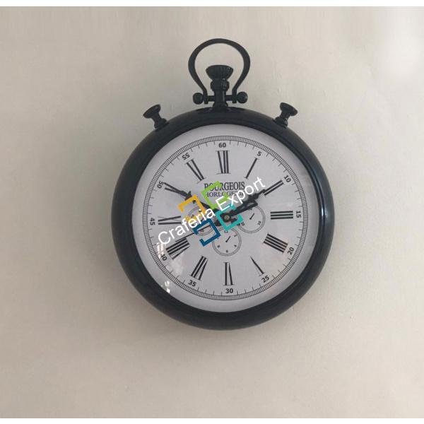 Black Antique Pocket watch style Wall clock - Image 3