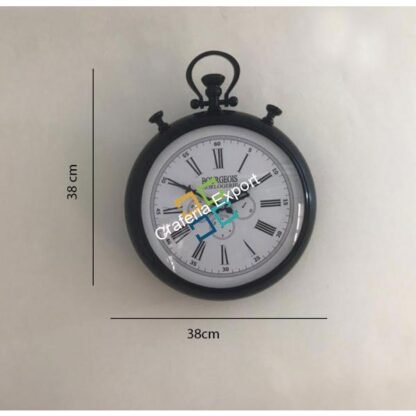 Black Antique Pocket watch style Wall clock - Image 4