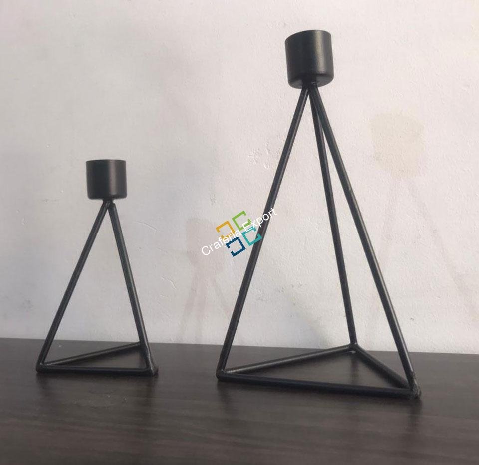 Metal tealight candle holder stand in triangle shape (set of 2) / gifts purpose - Image 4