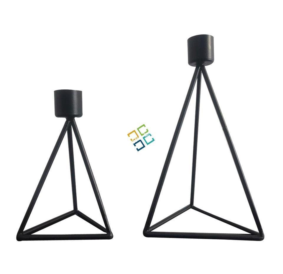 Metal tealight candle holder stand in triangle shape (set of 2) / gifts purpose - Image 3