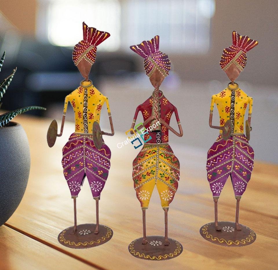 Musical Tribal Men standing showpiece/table top for home decor/gifts (set of 3) - Image 5