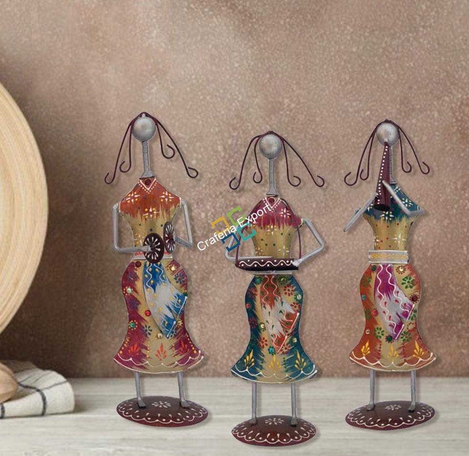 Musical dance tribal lady / table top showpiece for home decor /gifts (set of 3) - Image 3