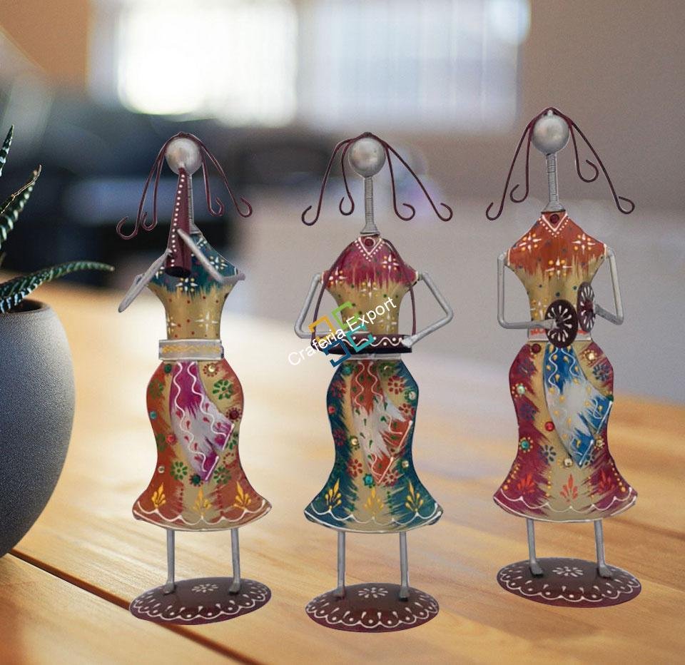 Musical dance tribal lady / table top showpiece for home decor /gifts (set of 3)