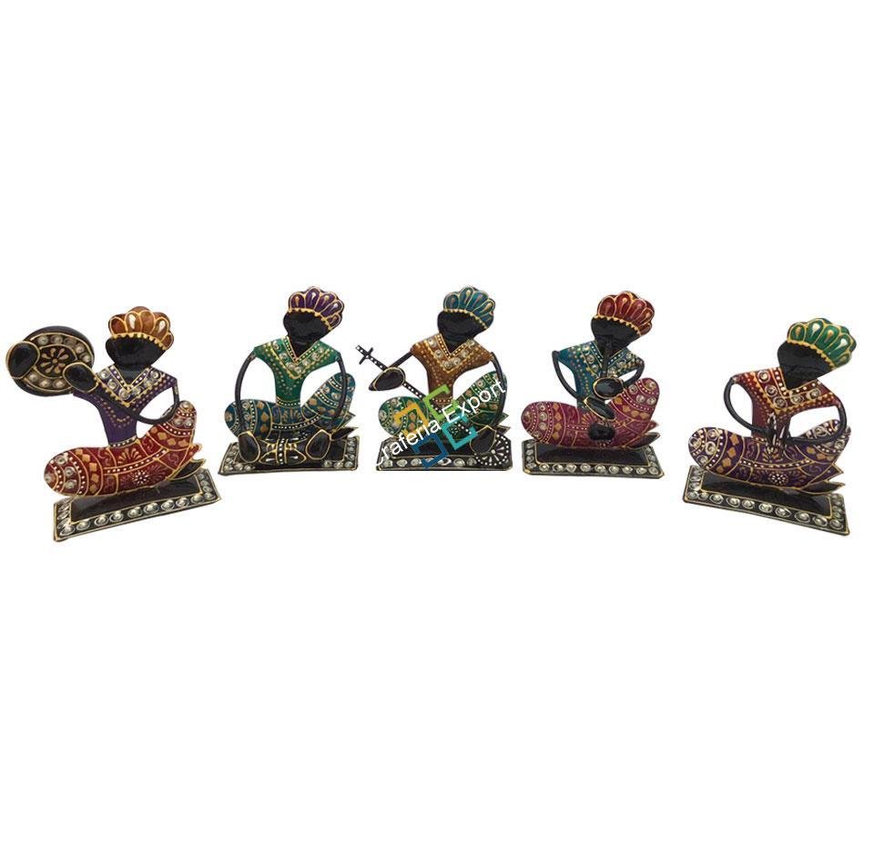 Tribal musical men showpiece/ table top for home decor (set of 5) - Image 2