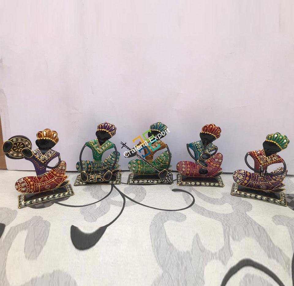 Tribal musical men showpiece/ table top for home decor (set of 5) - Image 6