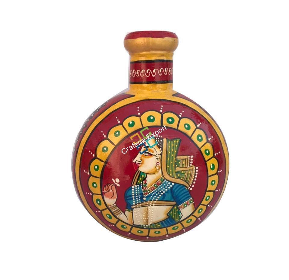 Handicrafted decorative flower pot painted by mughal shasak kalakriti (set of 3) - Image 6