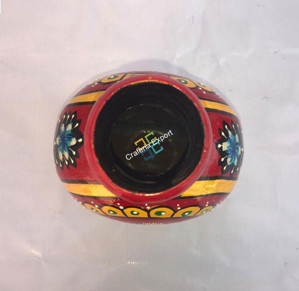 Handicrafted decorative flower pot painted by mughal shasak kalakriti (set of 3) - Image 7