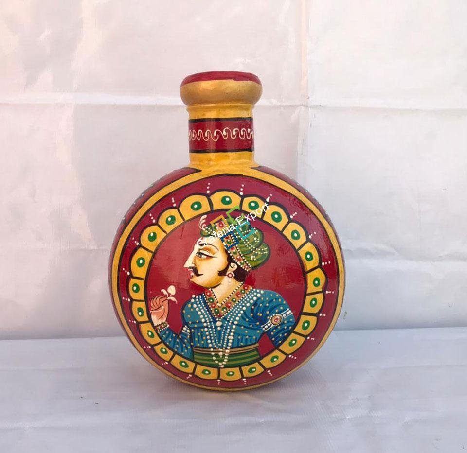 Handicrafted decorative flower pot painted by mughal shasak kalakriti (set of 3) - Image 9