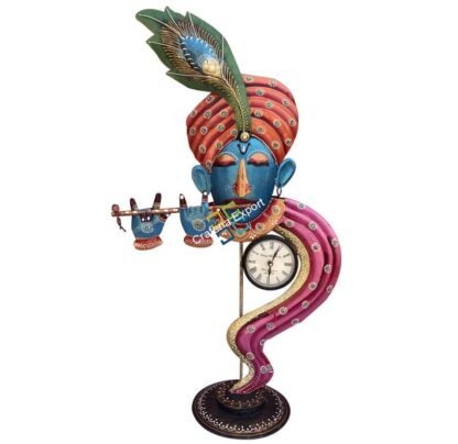 Multicoloured krishna table top clock/showpiece for home decor/office - Image 4