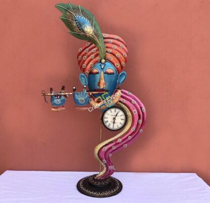 Multicoloured krishna table top clock/showpiece for home decor/office - Image 6