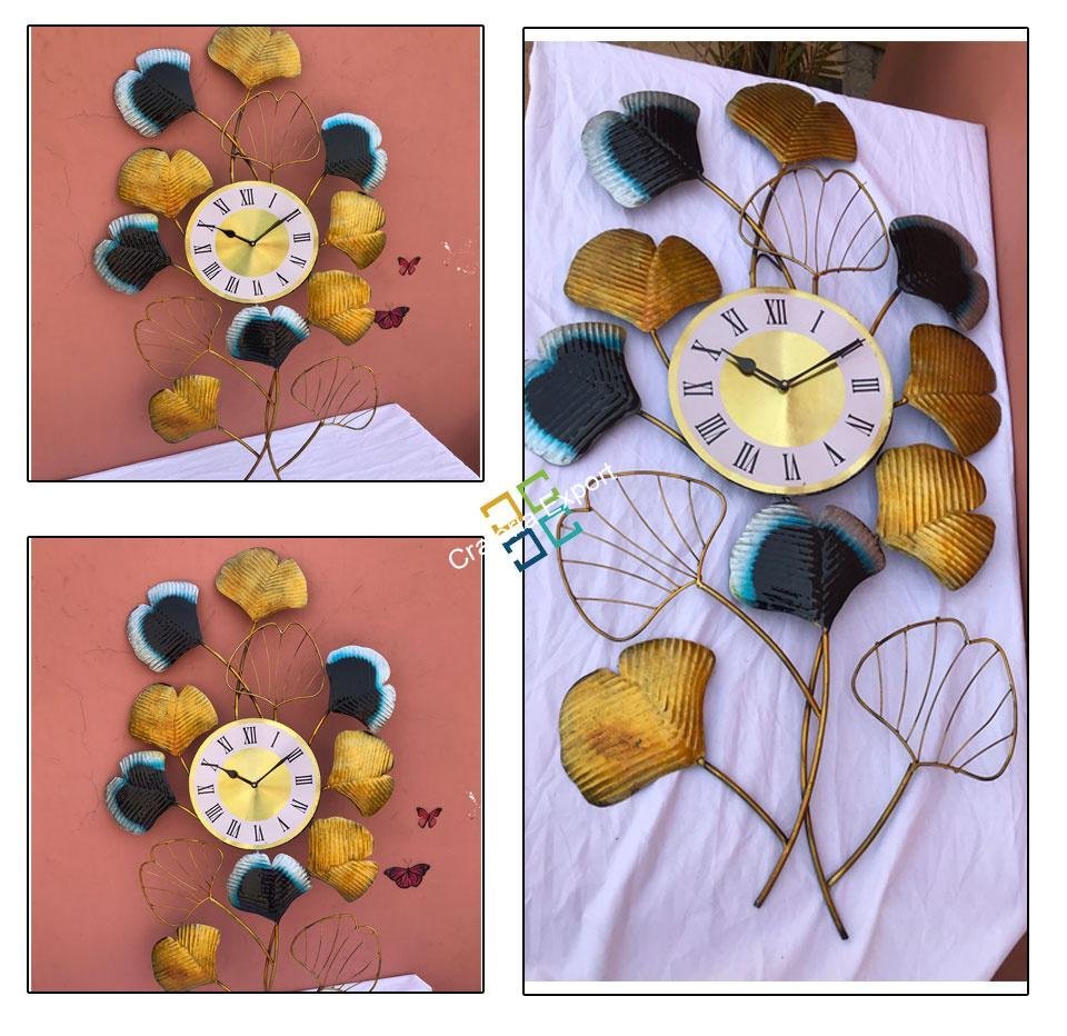 Creative leaf wall hanging clock/handicraft for home decor/office - Image 3