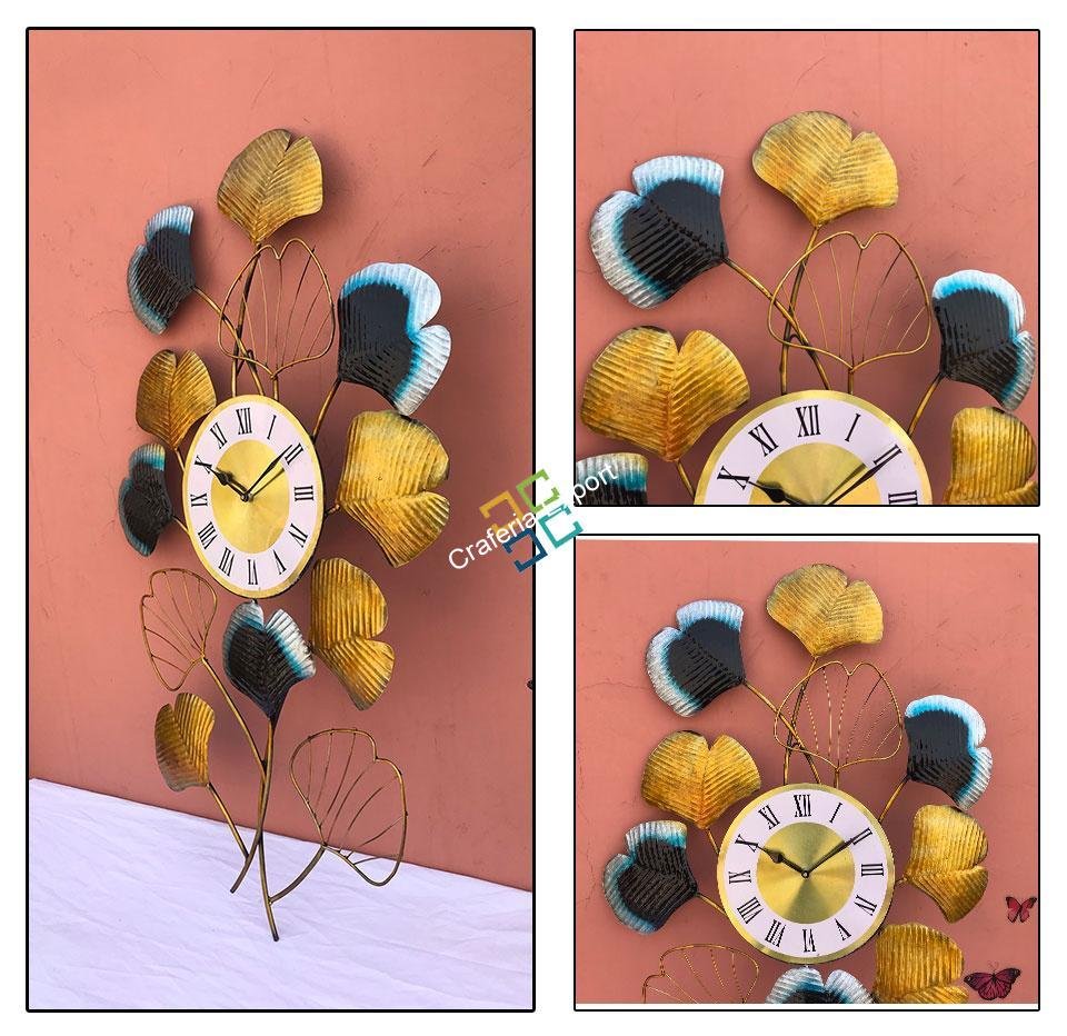 Creative leaf wall hanging clock/handicraft for home decor/office - Image 4