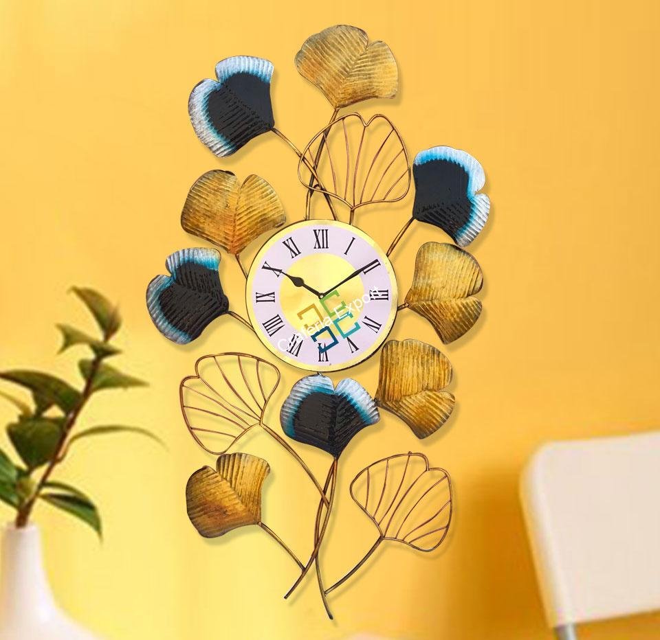 Creative leaf wall hanging clock/handicraft for home decor/office