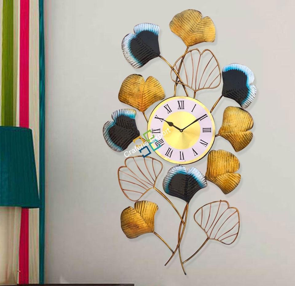 Creative leaf wall hanging clock/handicraft for home decor/office - Image 6