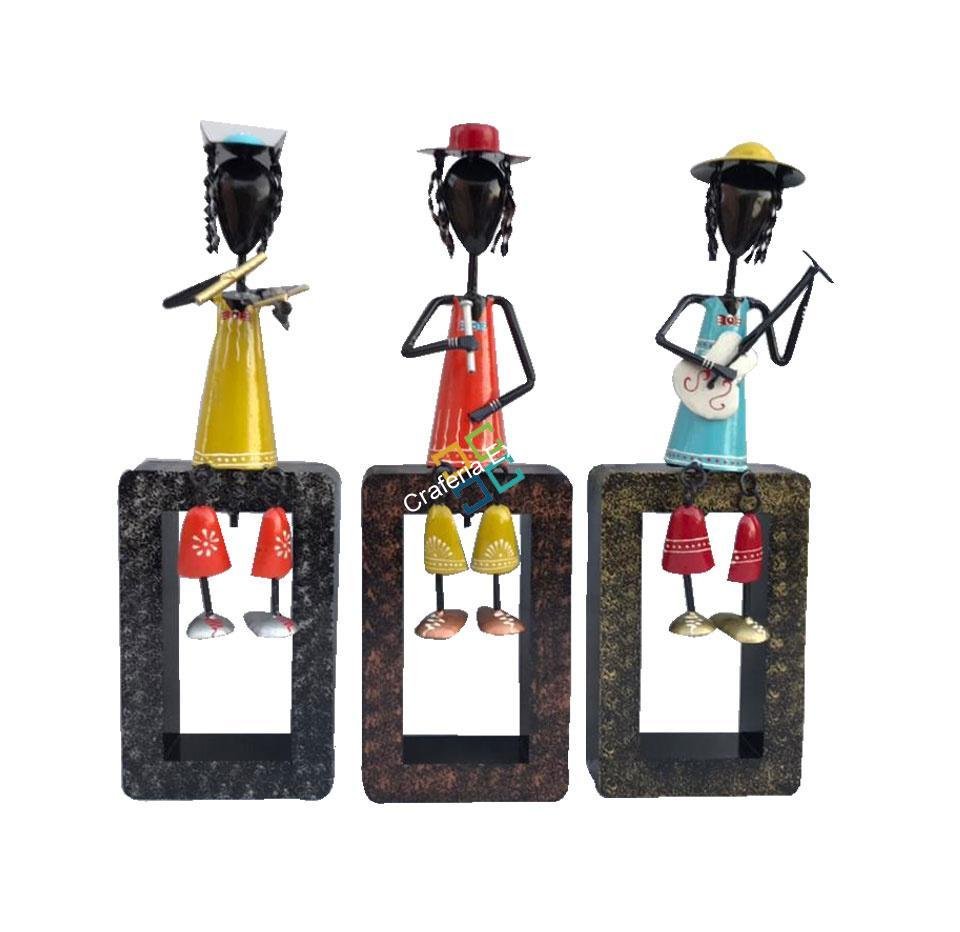Multicolor Musical handicrafts legs hanging showpiece set of 3 for interior decoration - Image 4