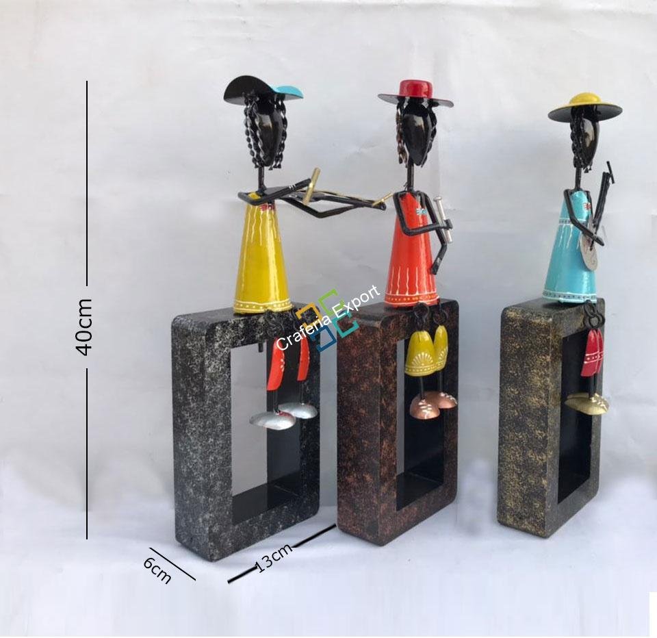 Multicolor Musical handicrafts legs hanging showpiece set of 3 for interior decoration - Image 2