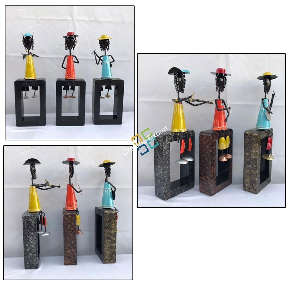 Multicolor Musical handicrafts legs hanging showpiece set of 3 for interior decoration - Image 3
