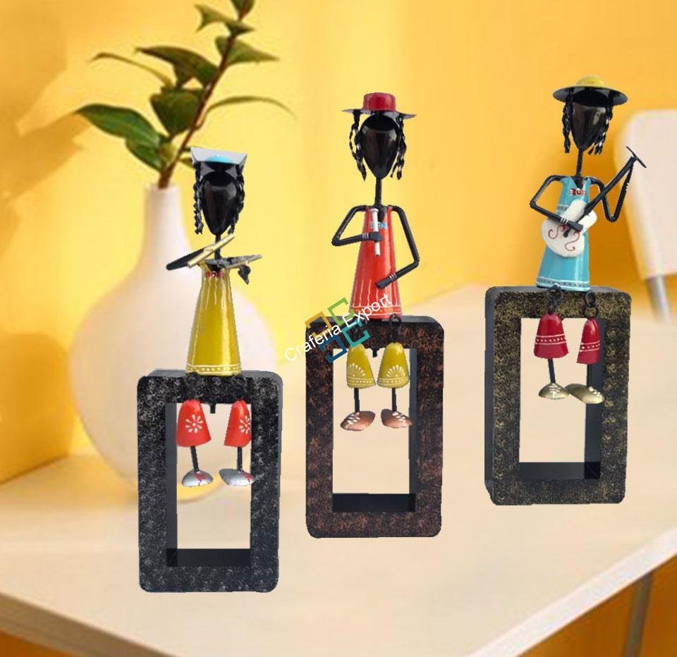 Multicolor Musical handicrafts legs hanging showpiece set of 3 for interior decoration - Image 5
