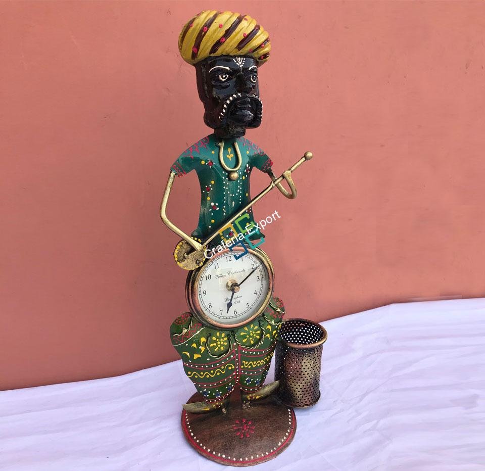 Antique Rajasthani showpiece 1 compartment watch plus pen stand - Image 5