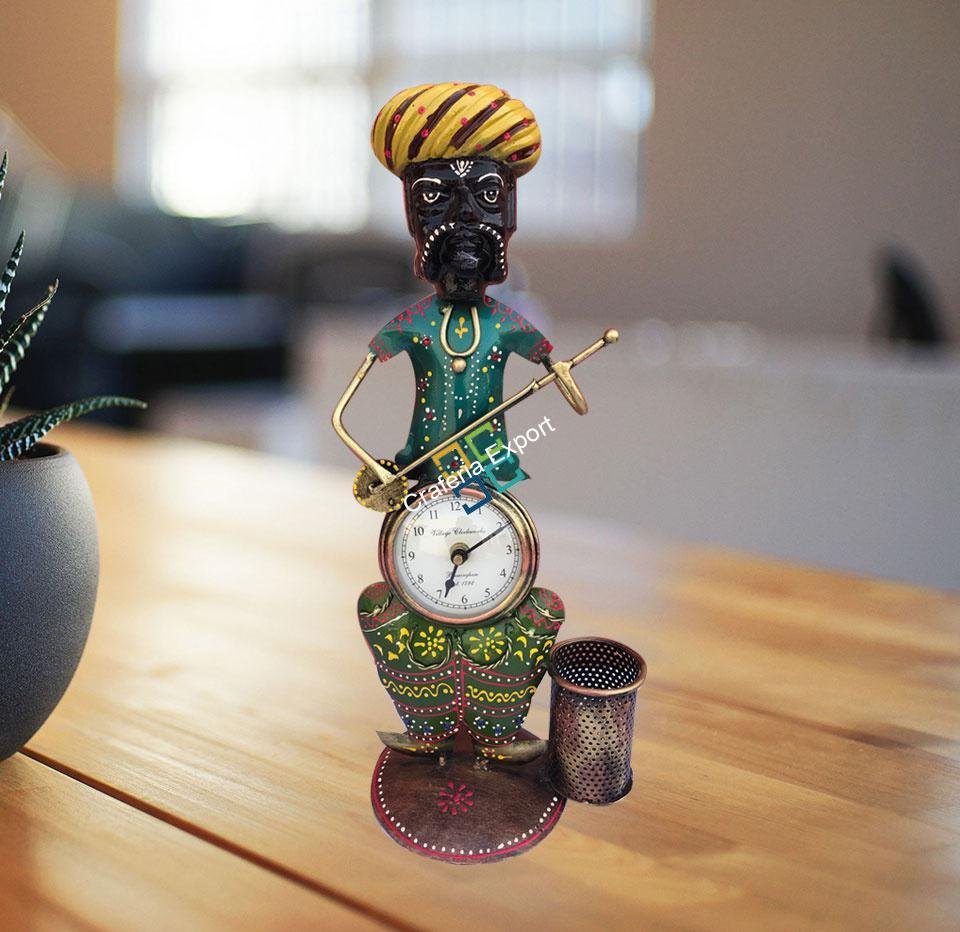 Antique Rajasthani showpiece 1 compartment watch plus pen stand