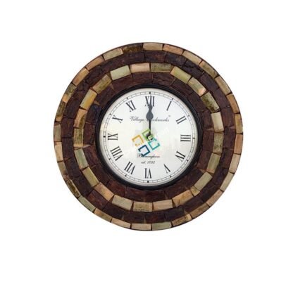 Ethnic Round Wooden Clock for wall decoration (12 inch) - Image 2