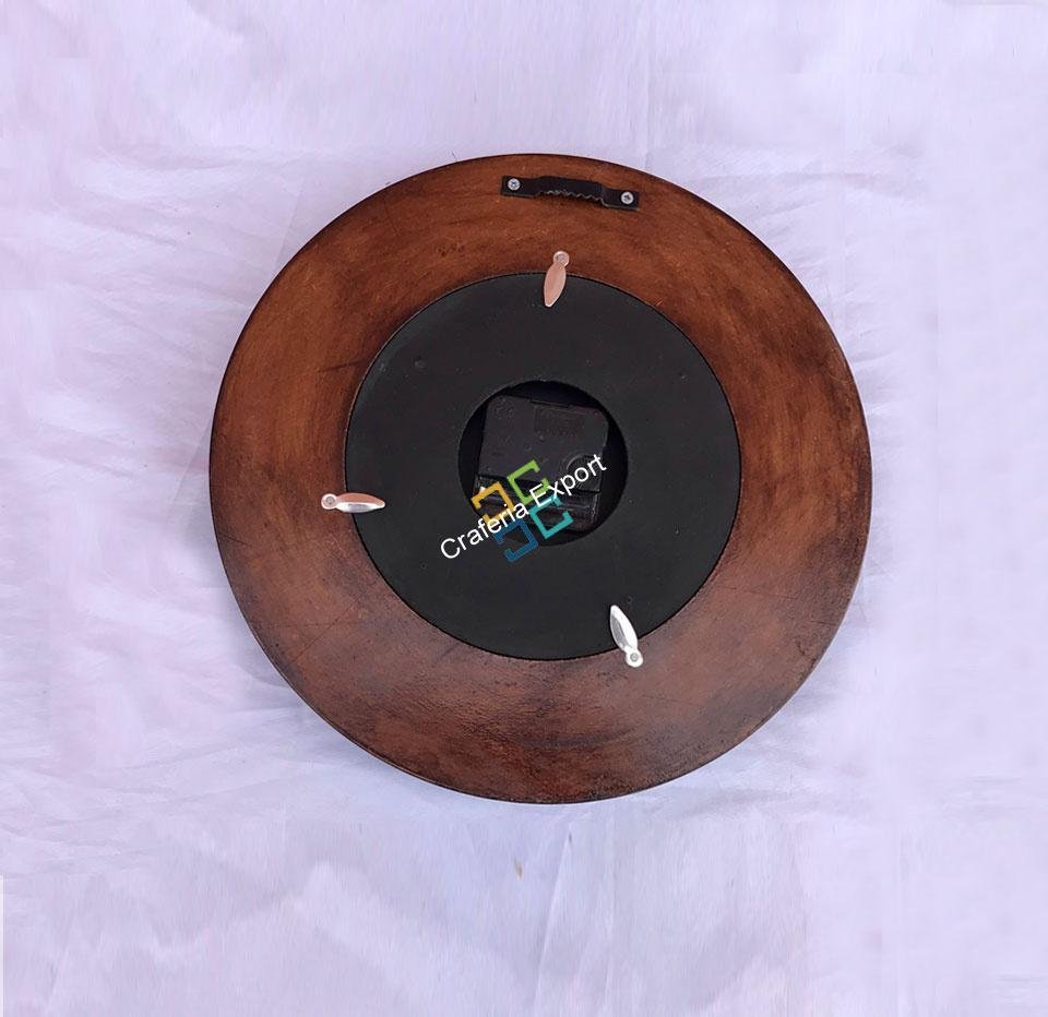Ethnic Round Wooden Clock for wall decoration (12 inch) - Image 5