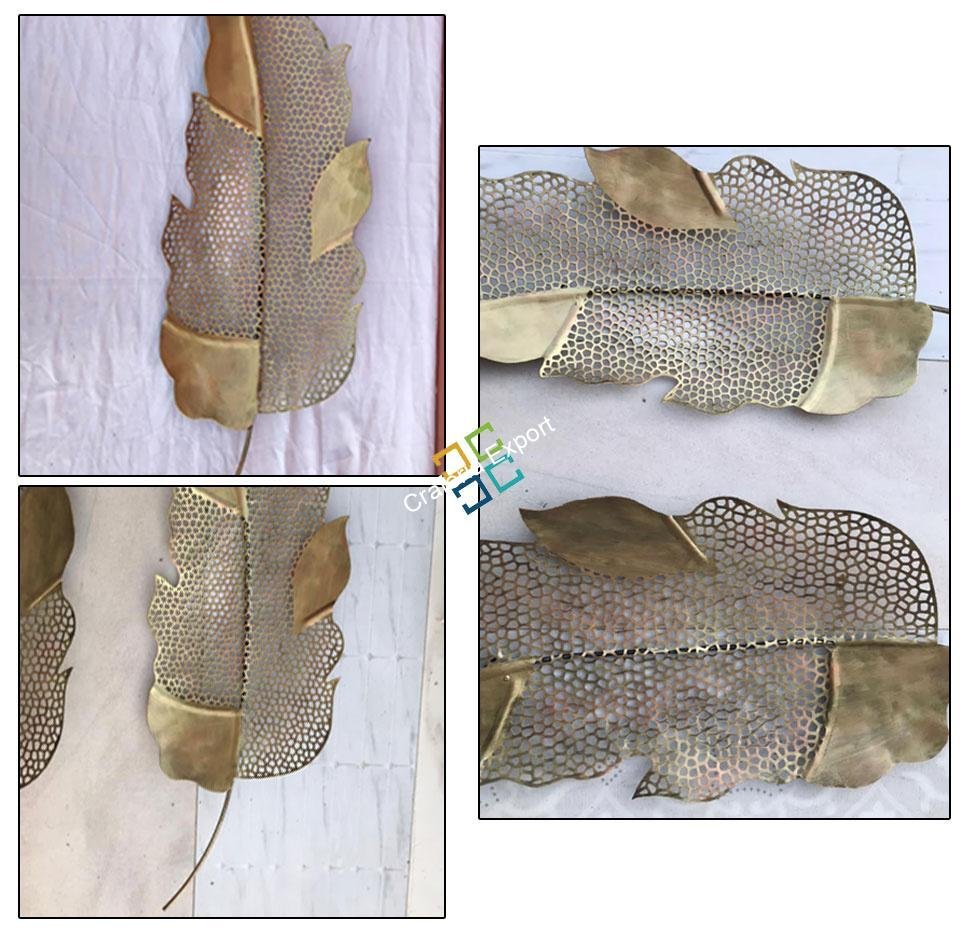 2 Leaflets Leaves Metal Wall Art Hanging for home decor ( set of 2) - Image 3
