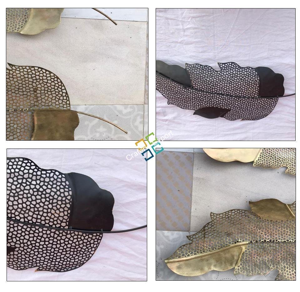 2 Leaflets Leaves Metal Wall Art Hanging for home decor ( set of 2) - Image 4