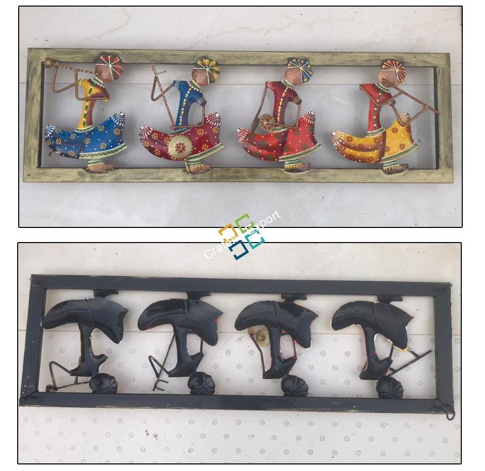 Ethnic Rajasthani 4 Musician Men Wall Hanging/Panel Sculpture for wall decor - Image 4